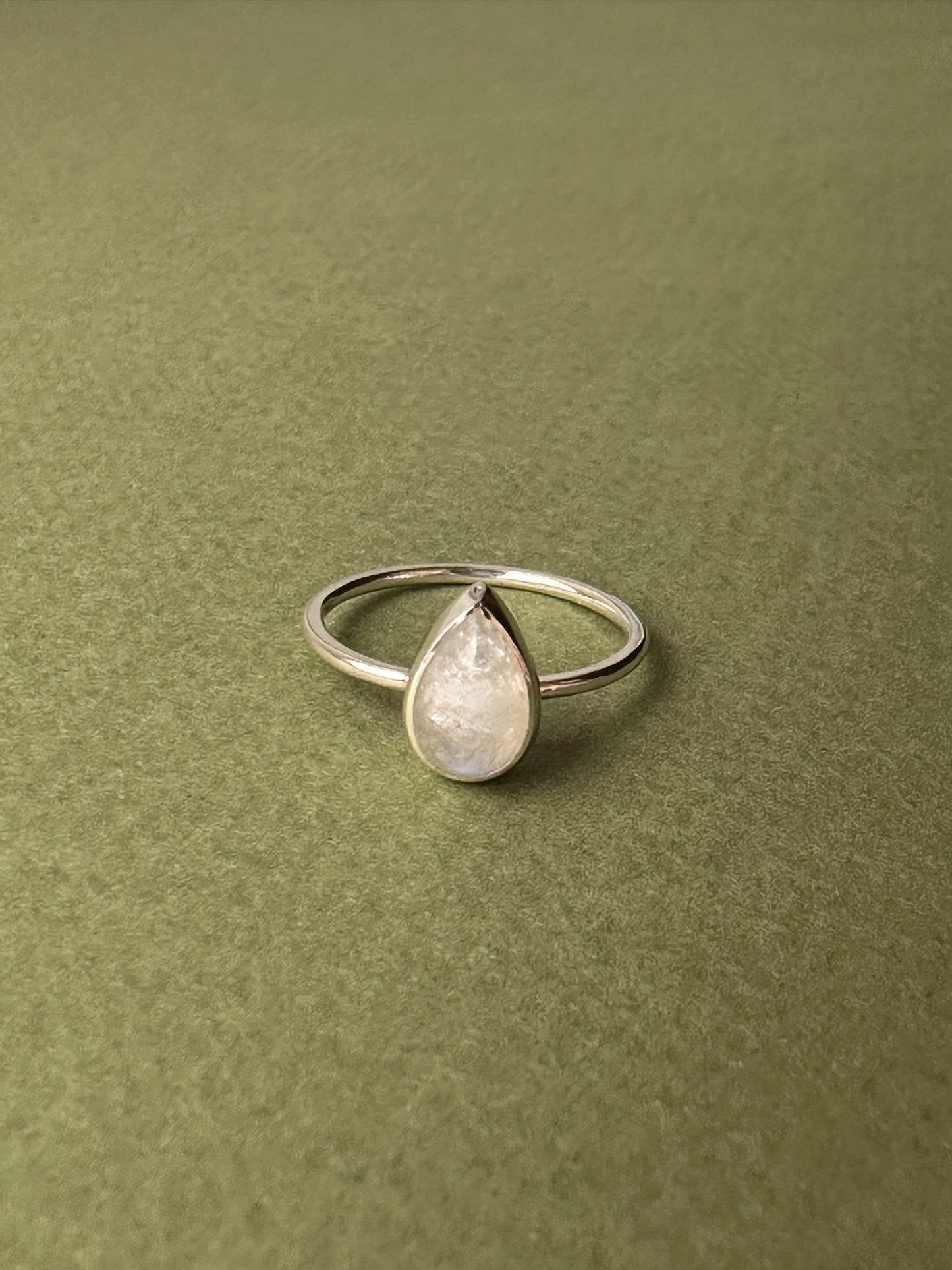 "MOON" ring in the shape of a drop